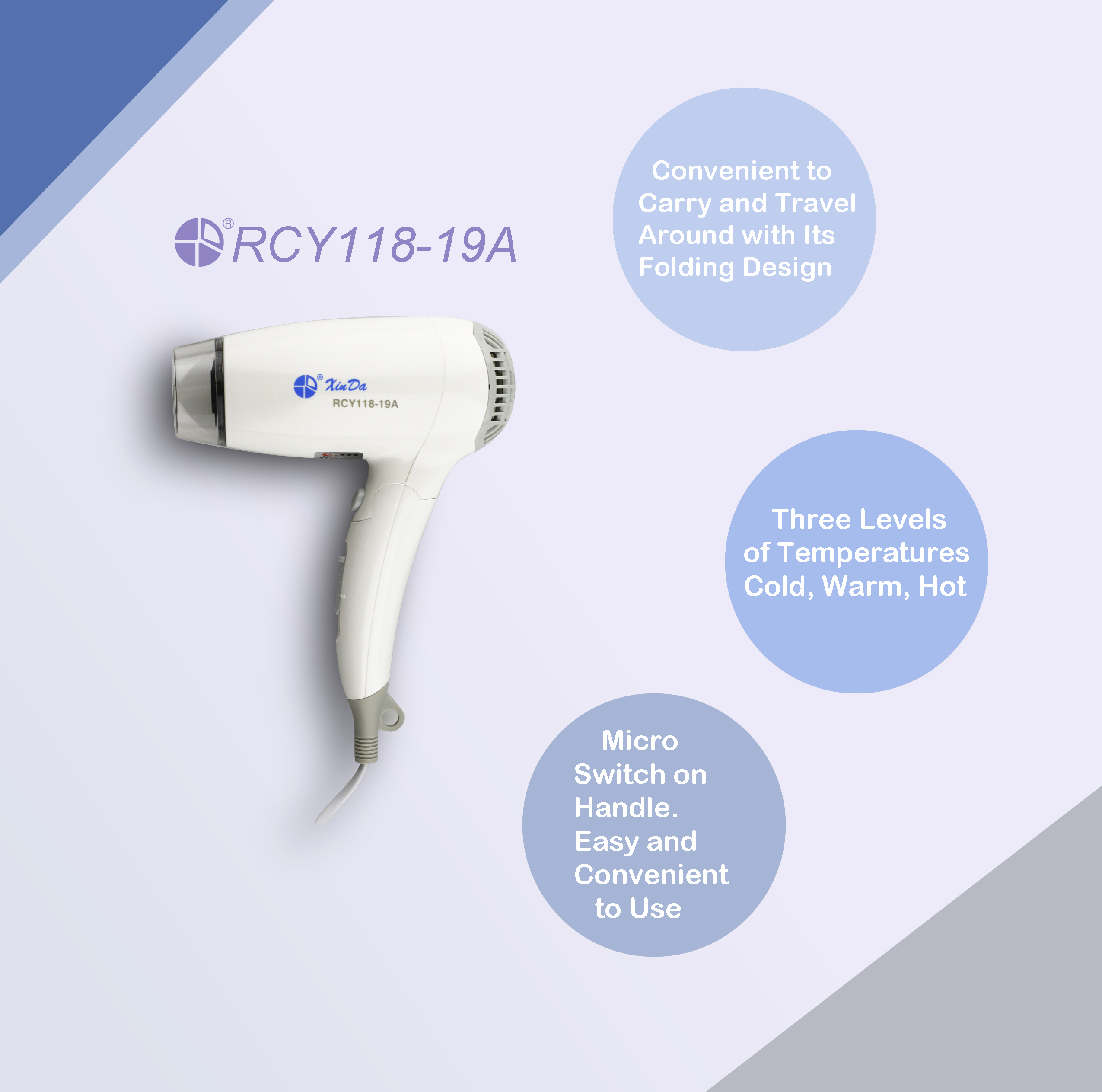 XinDa RCY-188 19A 2021 نمط جديد 5 في 1 مجفف شعر كهربائي بخطوة واحدة ومكثف فرشاة الهواء الساخن // مجفف الشعر